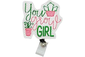 You Grow Girl Succulent Badge Reel: An Eye-Catching Accessory with a Touch of Nature