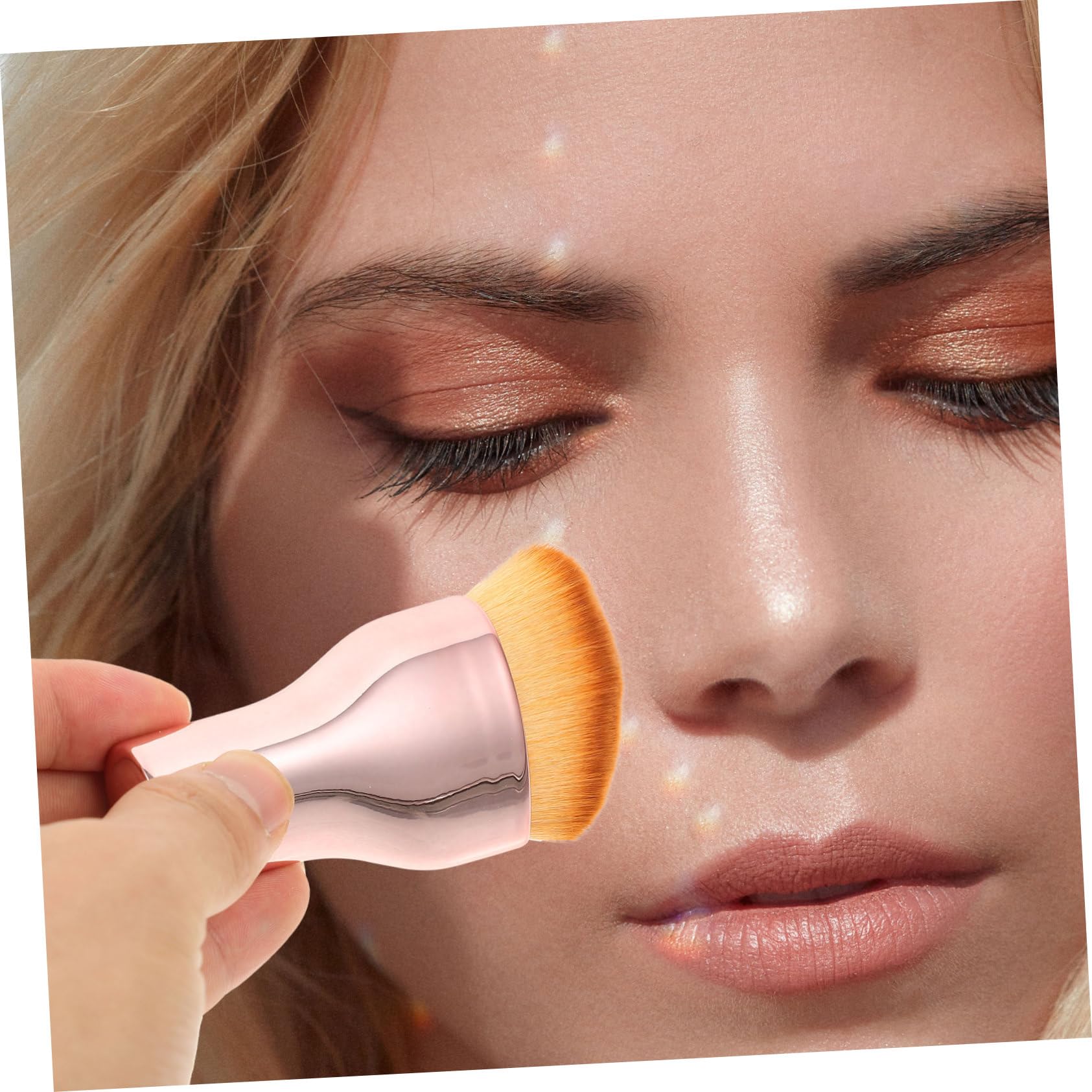 Healeved 5pezzi Pennello Per Fondotinta Portatile Pennello Da Trucco Compatto Per Donnper Applicazione Di Fondotinta Liquido e Makeup Uniforme Facile Da Pulire Per Viaggi