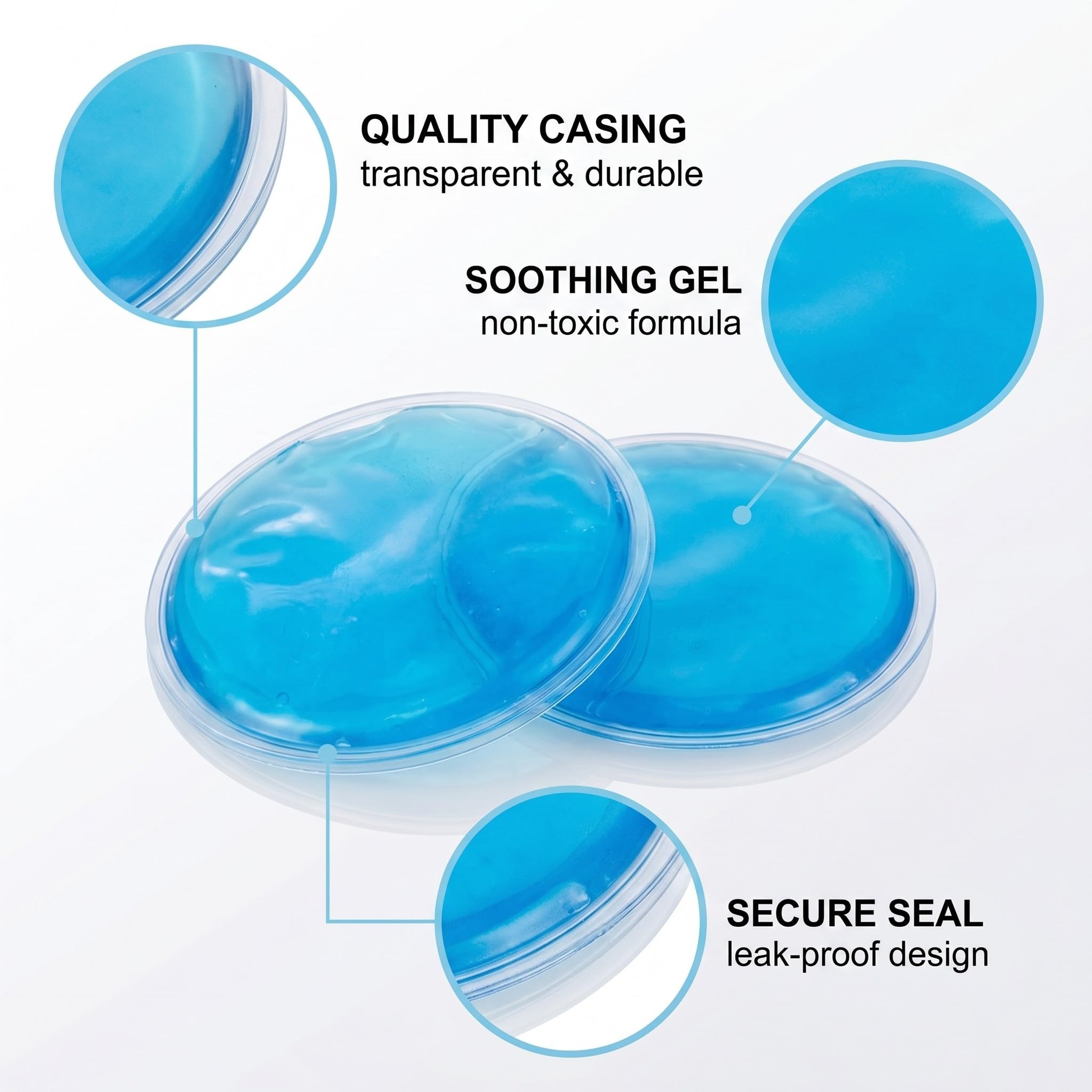 8 Ghiaccio Gel Riutilizzabile, Gel Ice Packs Rotondi 7cm, per Impacchi Freddo Caldo, Compatibili con Maschere Occhi, per Fisioterapia, Mal di Testa e Lenimento Dolori