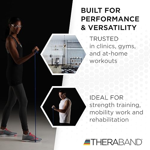 Miniatura 8 de THERABAND Tubería profesional de resistencia de látex para ejercicio de la parte superior del cuerpo, la parte inferior del cuerpo y el núcleo, la