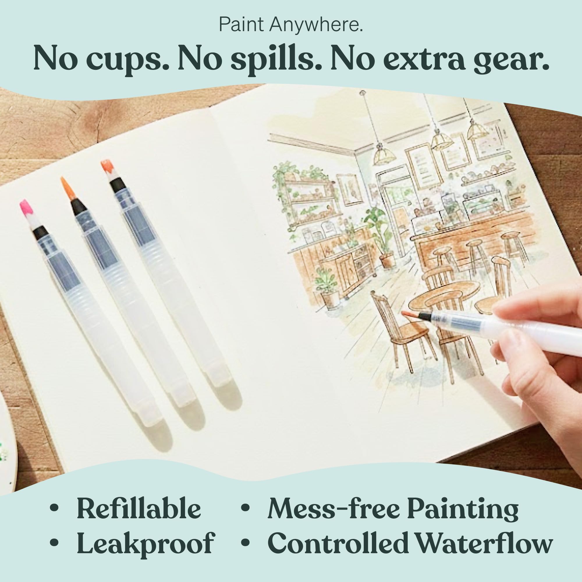 Tobios Watercolor Brush Pens – Refillable Water Pens -3