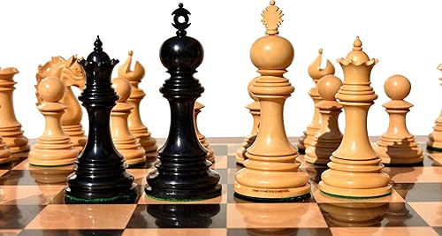Miniatura 7 de The Chess Empire - Juego de piezas de ajedrez Staunton de madera de lujo de la serie de San Petersburgo Boj y Ébano 4.4" King Heavy Weighted Piezas