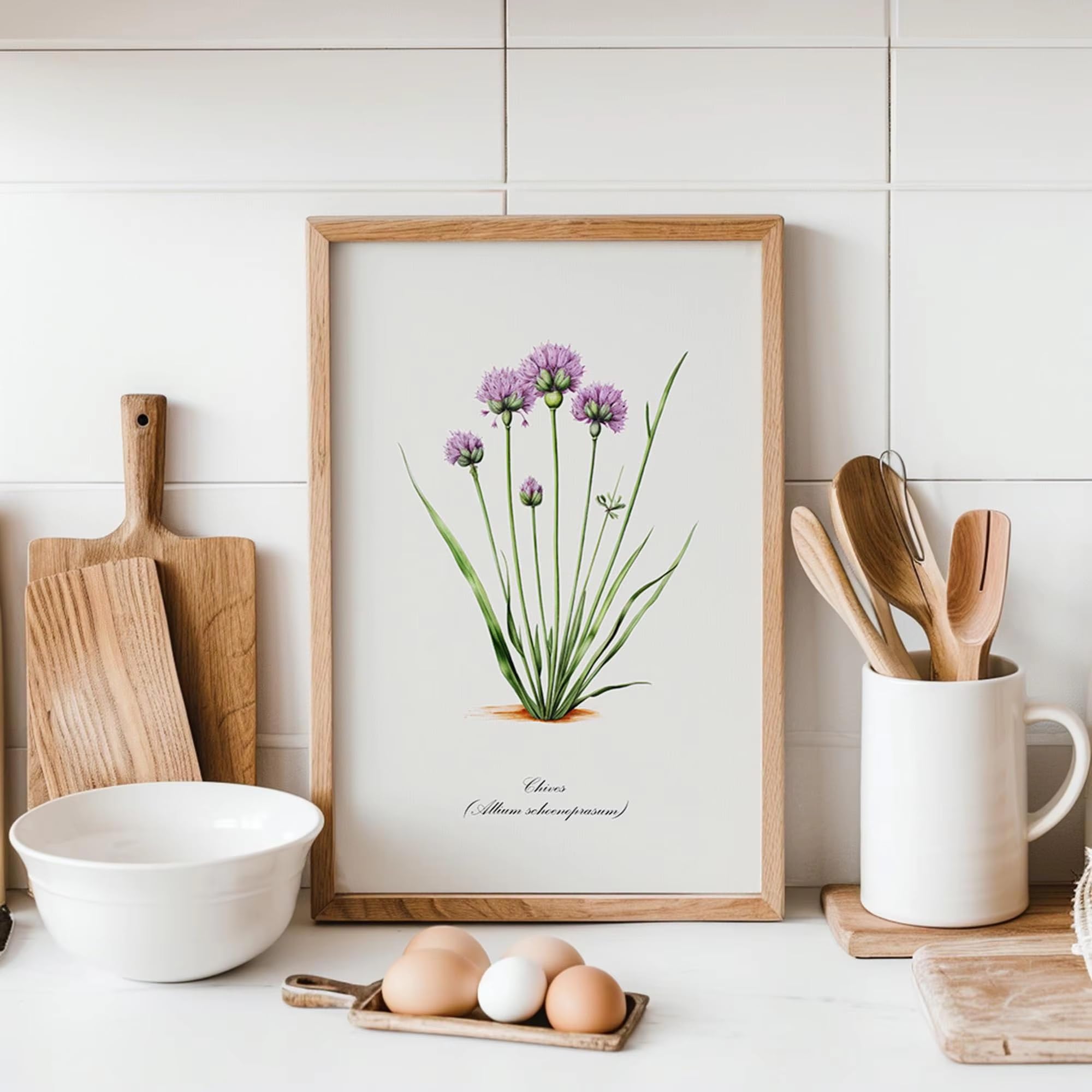 LTjiajuypd Quadri decorativi botanici con erbe aromatiche per cucina rustica, decorazioni verdi, stampe da giardino, poster in stile fattoria (50x75 cm - 3 pezzi)