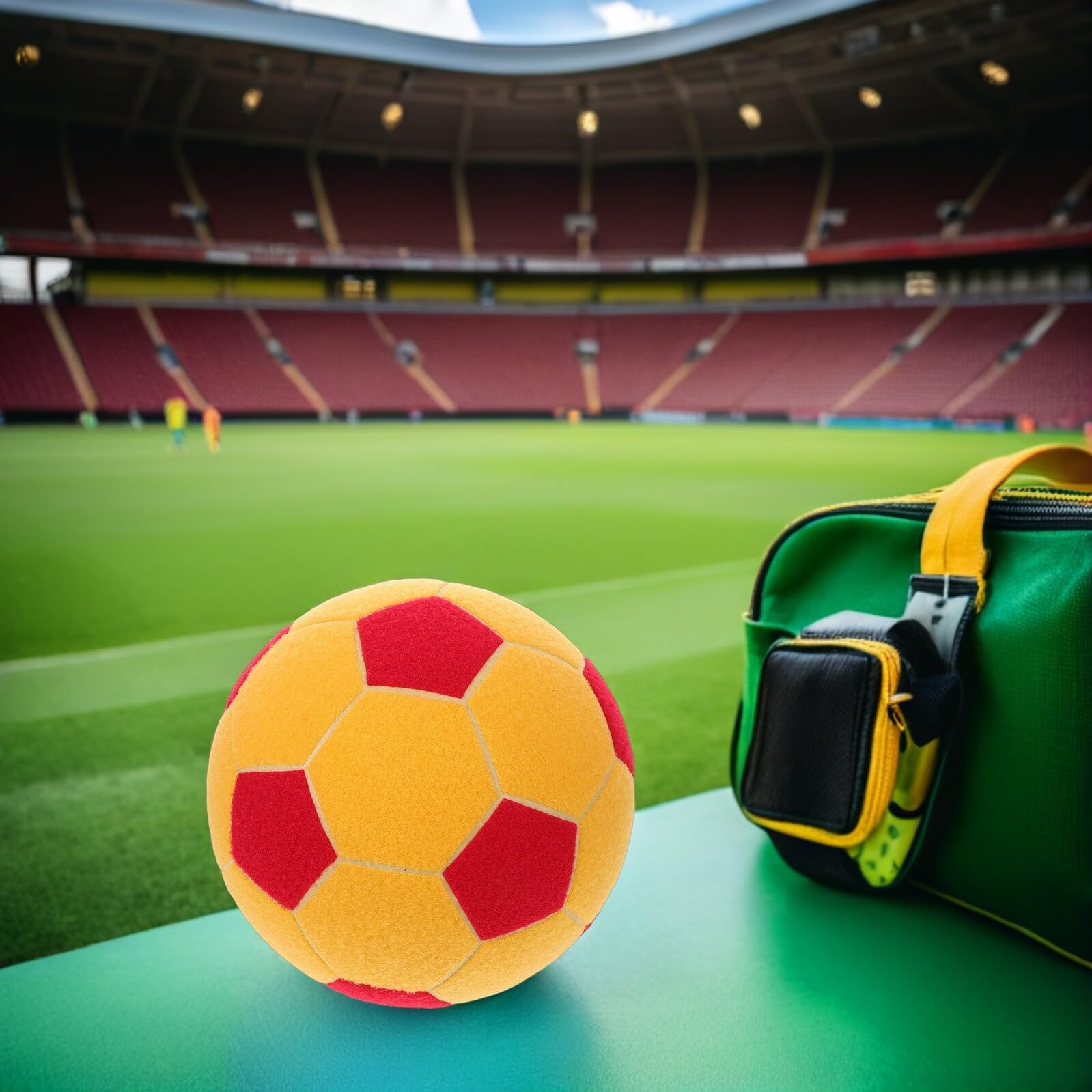 SUPVOX Balón de Fútbol Inflable Adhesivo con Fieltro para Entrenamiento Silencioso Interior y Exterior Pelota Deportiva Pequeña para Práctica Segura y Mejora de Habilidades