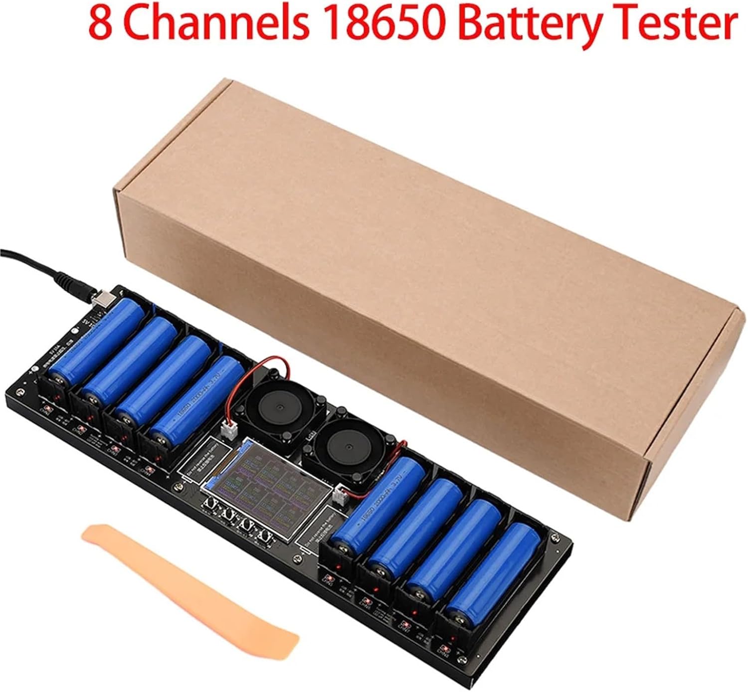 18650 Lithium Battery Capacity Tester DC Port 2.4-inch Color Screen Digital Battery Power Detector Module DC5V 10A Automatic C(Black)
