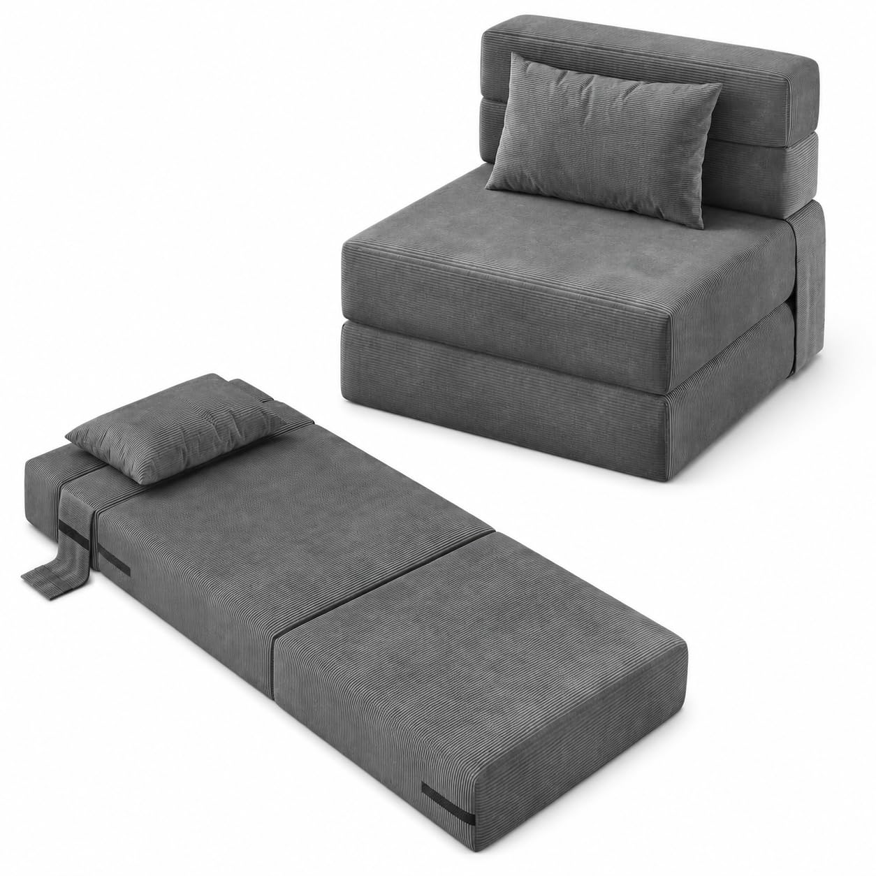 Garvee 2-częściowy zestaw foteli do spania do salonu – sofa 4 w 1, składana