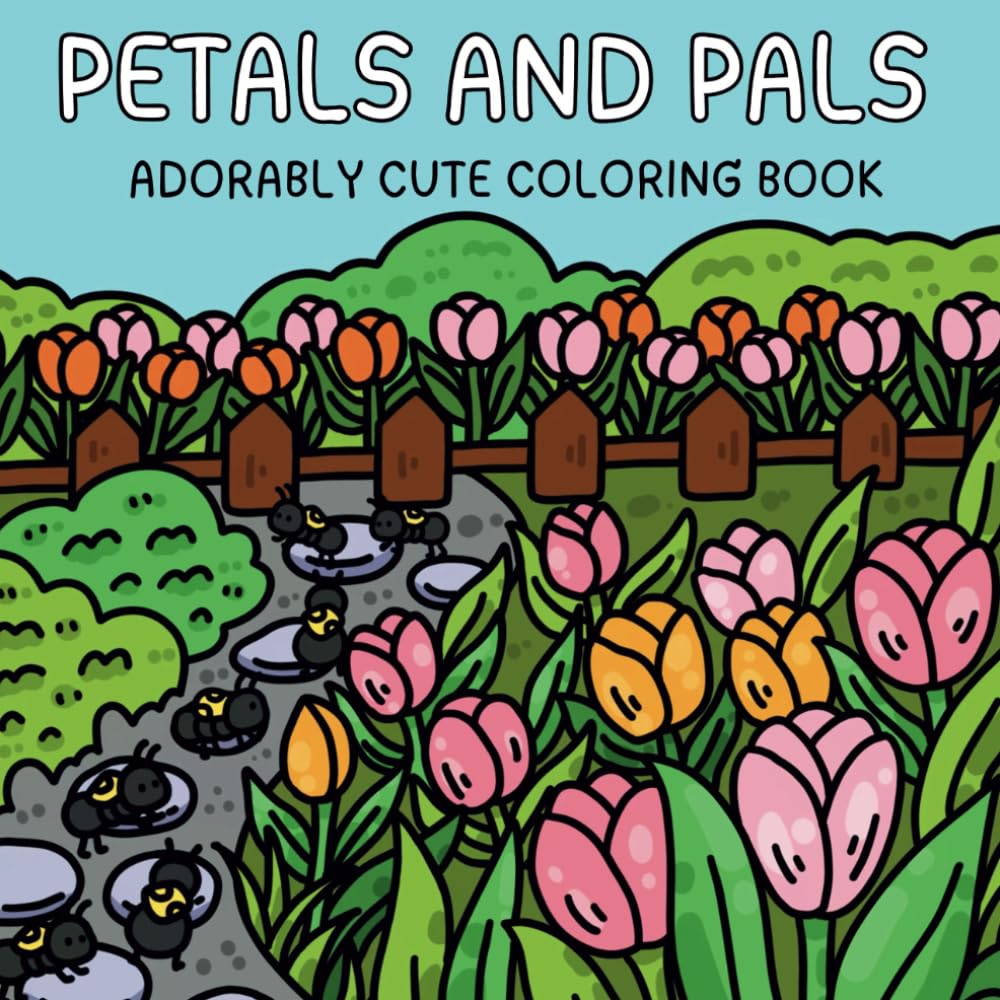 Petals and Pals: Coloring Book for Adults and Teens Featuring Cute Animal and Flowers in Comfy Hygge Moments for Relaxation and Stress Relief (Cozy Buddies Series)