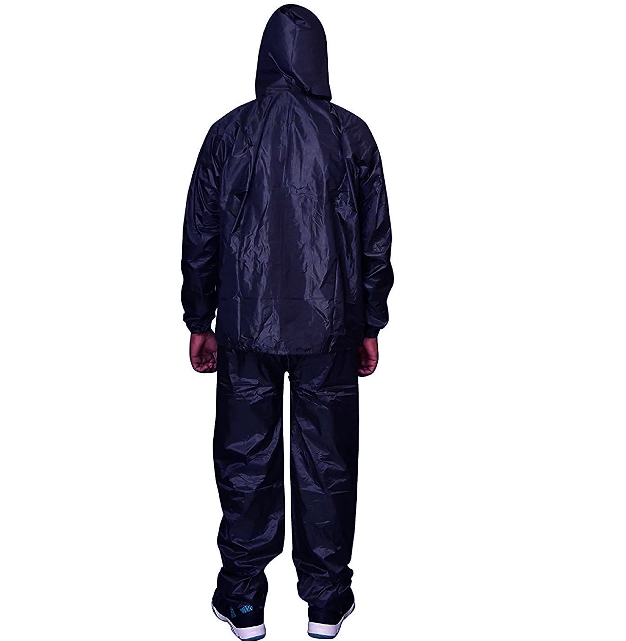 Neekshaa Rain Coat for Men Waterproof Raincoat with Pant semi-Nylon Rain Coat For Men Bike Rain Suit Rain Jacket Suit with Mobile Pocket & Storage Bag, Size- XXL (Blue) 1