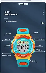 Relógio Infantil Digital Esportivo Cronógrafo à Prova d'Água
