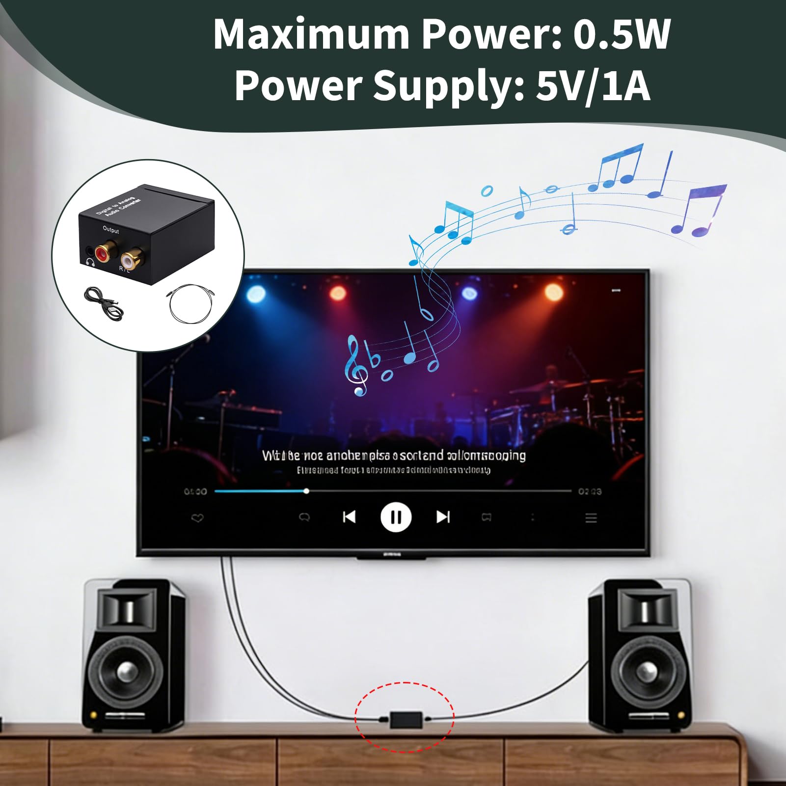 Convertisseur Audio Numérique Analogique 192kHz SPDIF Optique Coaxial Toslink vers RCA Stéréo L/R Adaptateur Jack 3,5mm