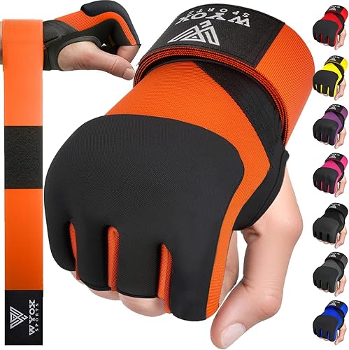 Miniatura 47 de WYOX Guantes interiores de boxeo de gel para hombres y mujeres, correas de muñeca rápidas de 31.5 in, protección acolchada para nudillos para Muay