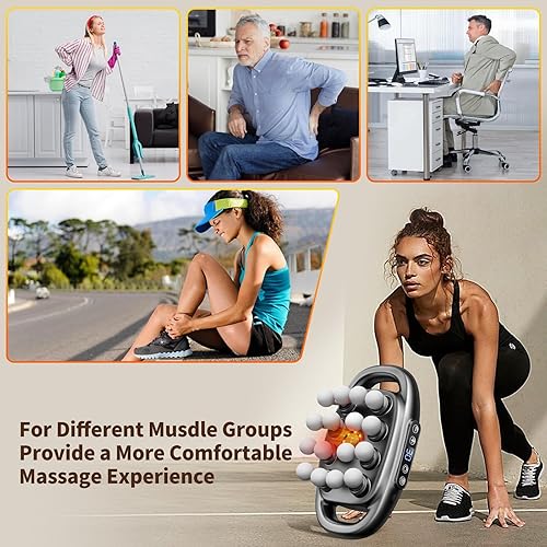 Miniatura 7 de VTT Juego de pistola de masaje de 16 cabezas, masajeador de percusión de tejido profundo con 3 modos y 30 intensidades, pistola de masaje muscular