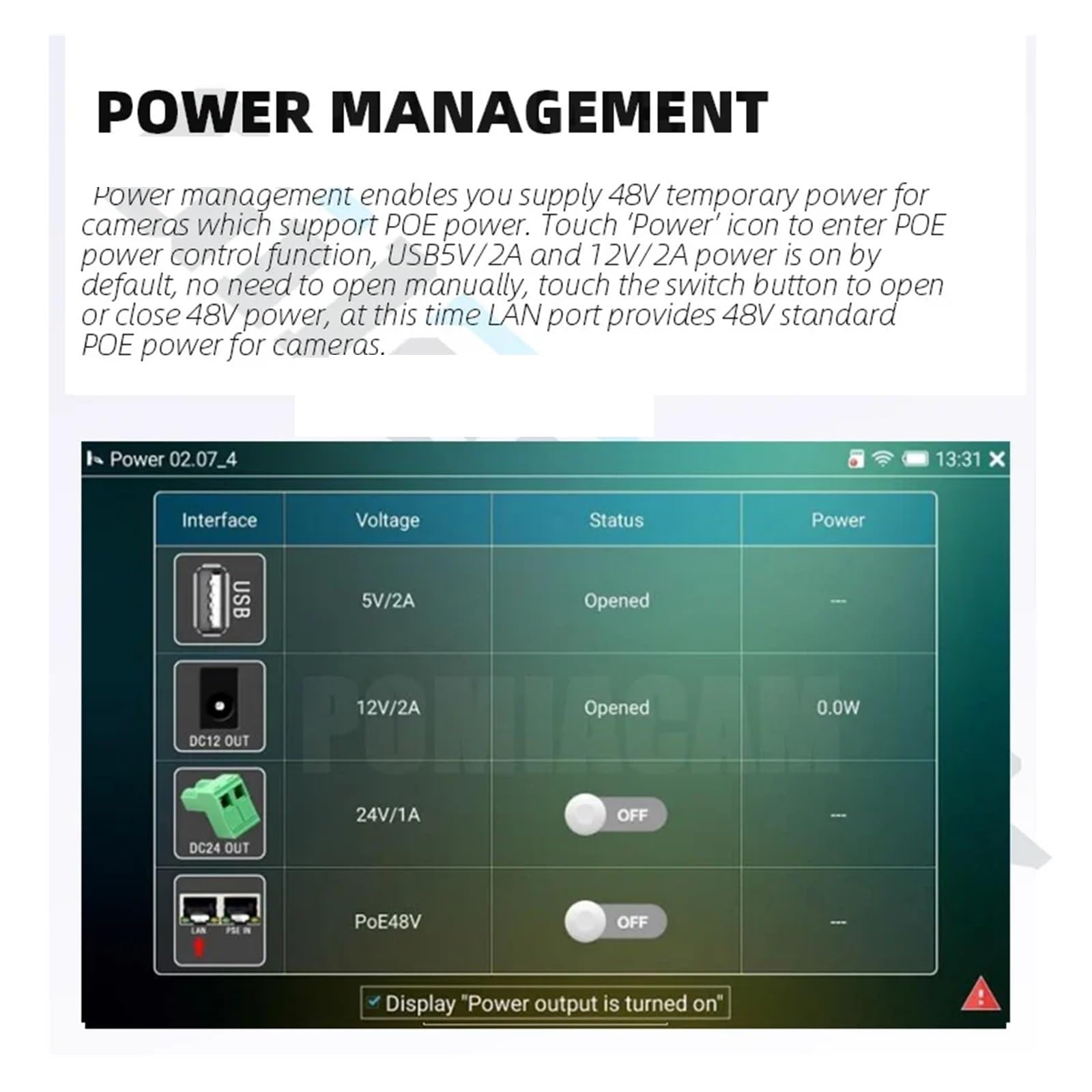 CCTV Tester, Tester CCTV IPCX-ACT H.265 4K 8MP IPC/TVI/CVI/AHD/CVBS Touch Sn Da 7 Pollici Supporto IPC Multifunzione ALL-In-One