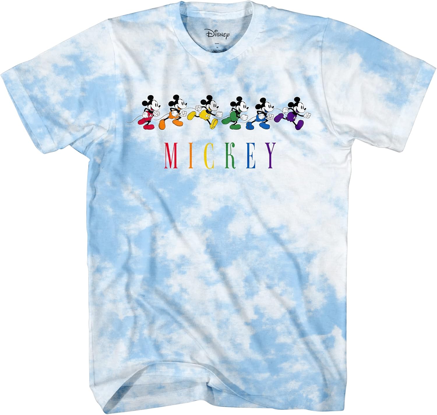 Disney Mens Mickey Mouse Shirt - Classic Mickey Mouse Tie Dye Tee Shirt - Mickey Mouse Tie Dye Wash Graphic T-Shirt