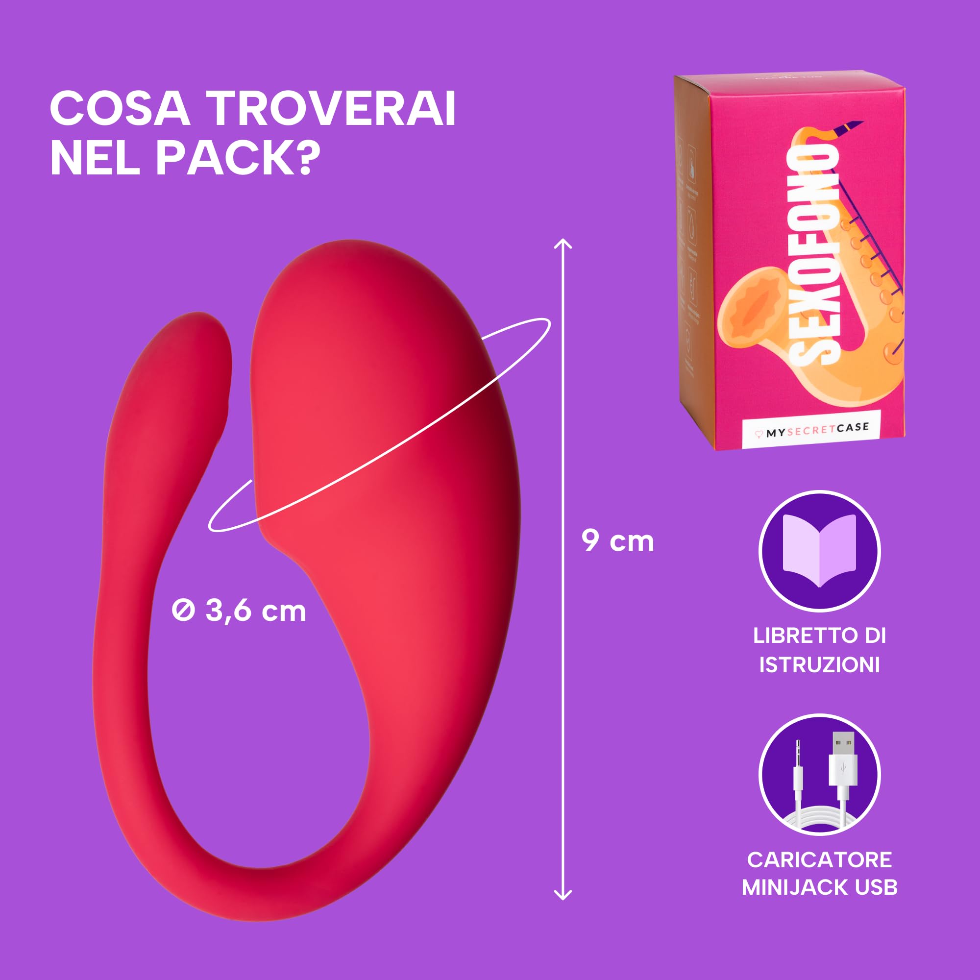 MySecretCase Ovetto Vibrante con Telecomando Stimolatore Clitoride Femminile 9 Modalità di Vibrazione Sexytoysys Donna Vibratoreper Donna Punto G Squirting Comando a Distanza Impermeabile Fucsia