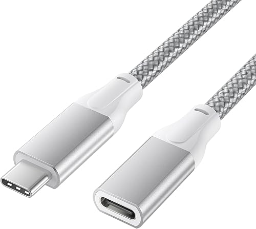 Miniatura 8 de Basesailor Cable de extensión USB tipo C de 3.3 pies, paquete de 2 unidades, USBC 3.1 Gen 2 10Gbps 100 W hembra macho adaptador extendido, cable