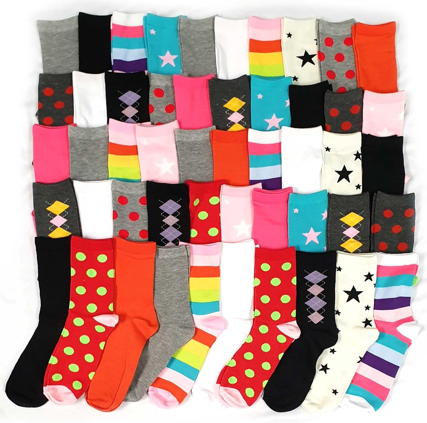 TeeHee Socks Various Sample Socks Value Pack Bulk Socks Wholesale Lot for Women Men Children