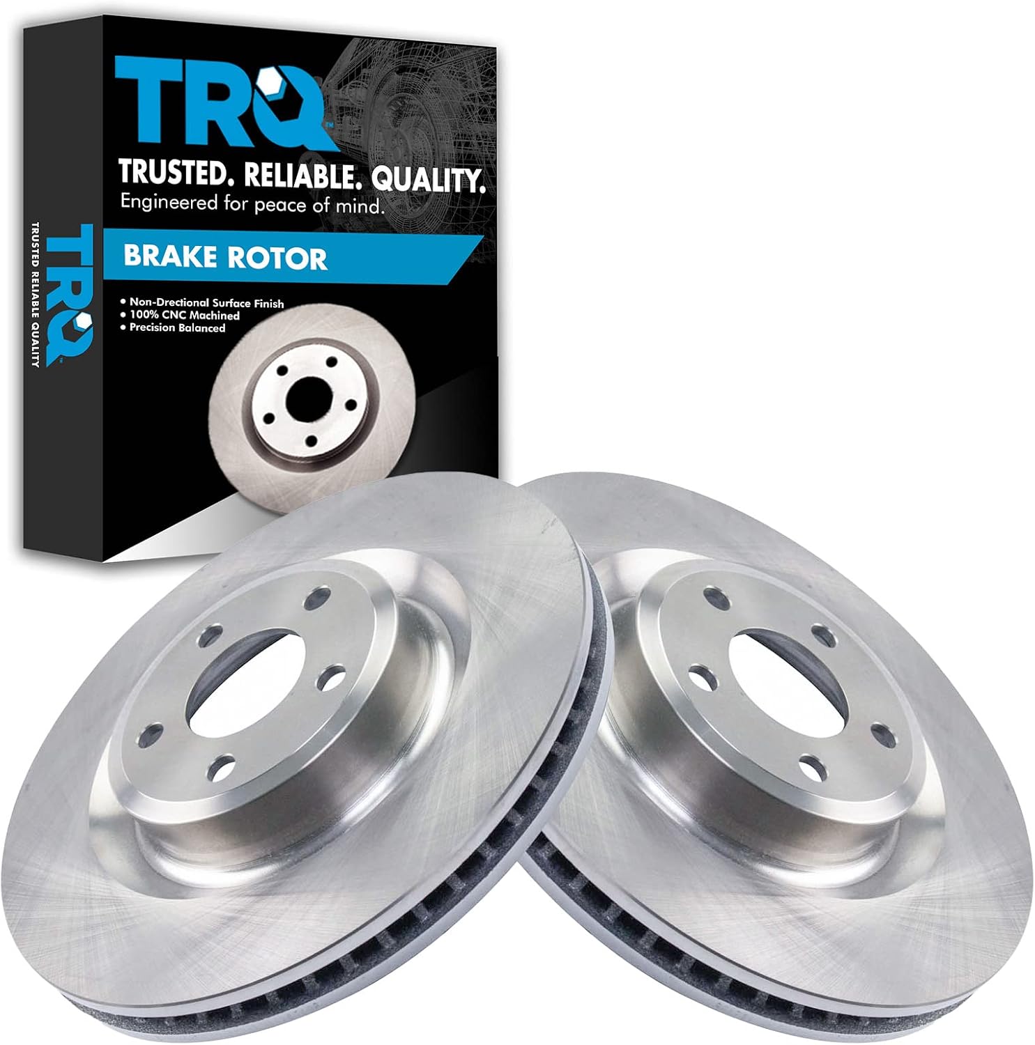 TRQ Front Brake Rotors Set Vented Compatible with 2020-2021 Ford Explorer 2020-2023 Lincoln Aviator