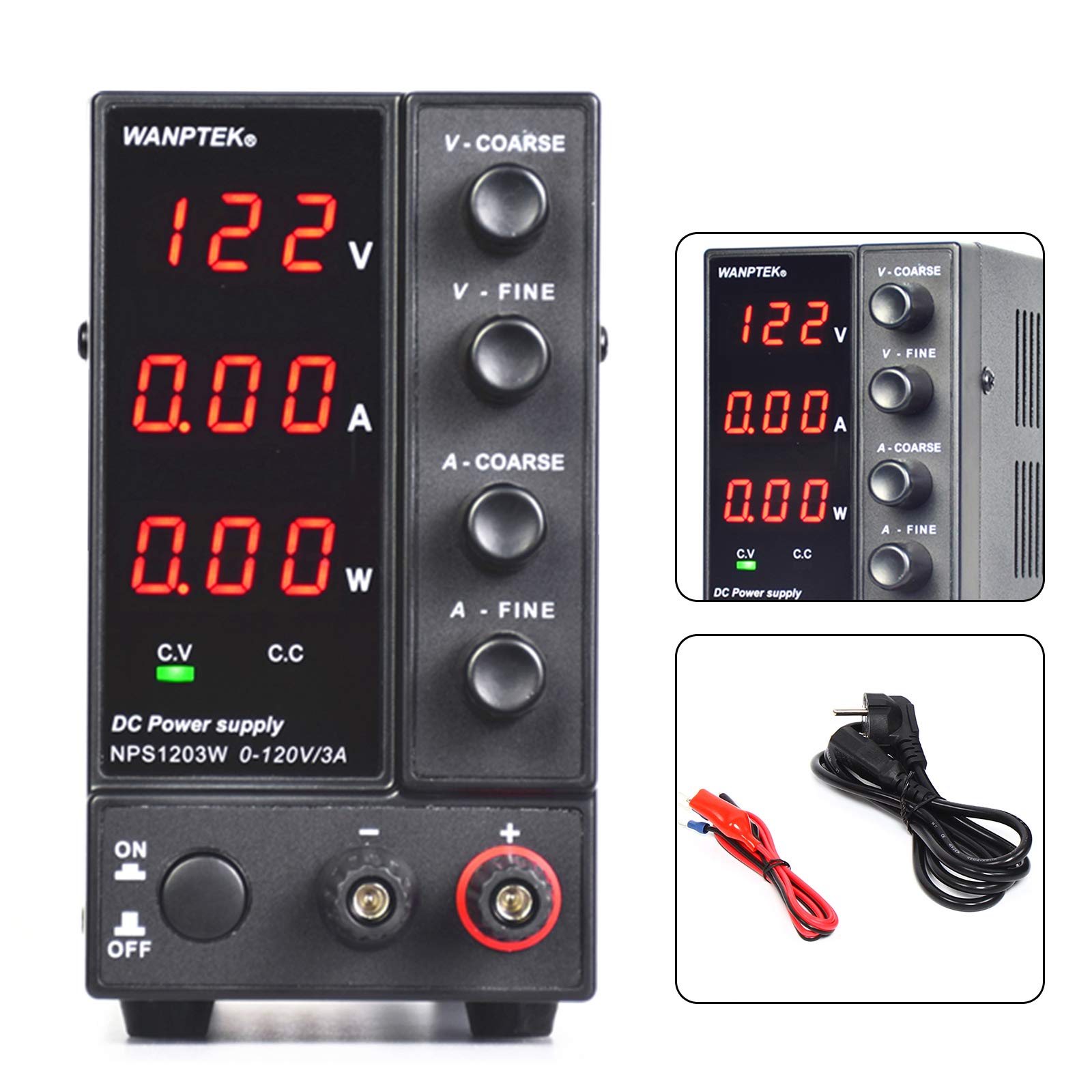 Alimentatore da laboratorio 0-120 V DC 3 cifre, alimentazione continua 0-3 A
