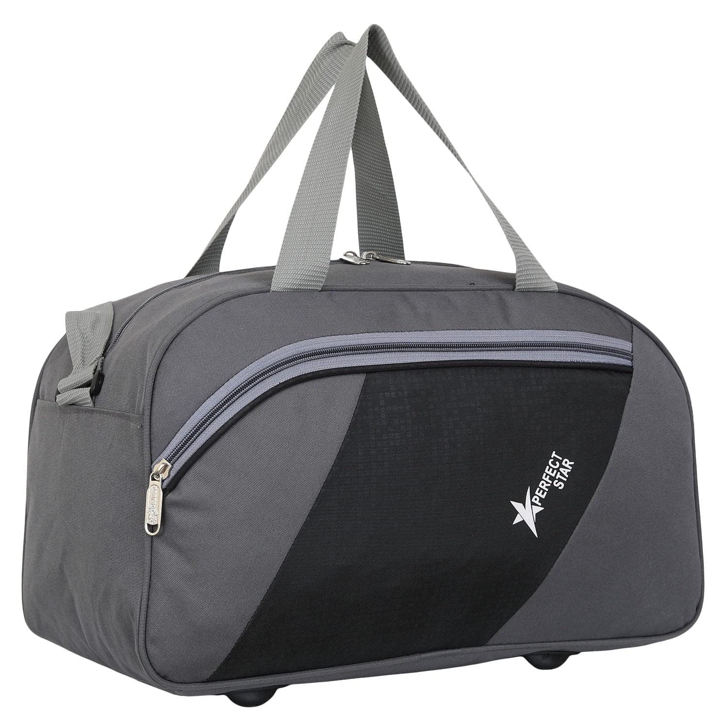perfect star Rolling Duffle Bag with Wheels, Grey and Black, 16.5x11.5x9 Inch, Travel Luggage for Men and Women-picture-43