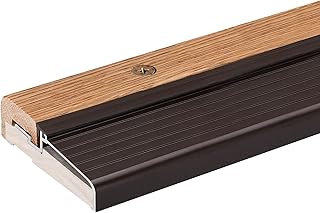 Oak & Aluminum Adjustable Threshold – 36" Brown Door Sill, 3-5/8″ Wide, Height Adjustable 1-1/8″-1-1/2″ – Heavy Gauge, Pre-Finished Red Oak, Made in USA