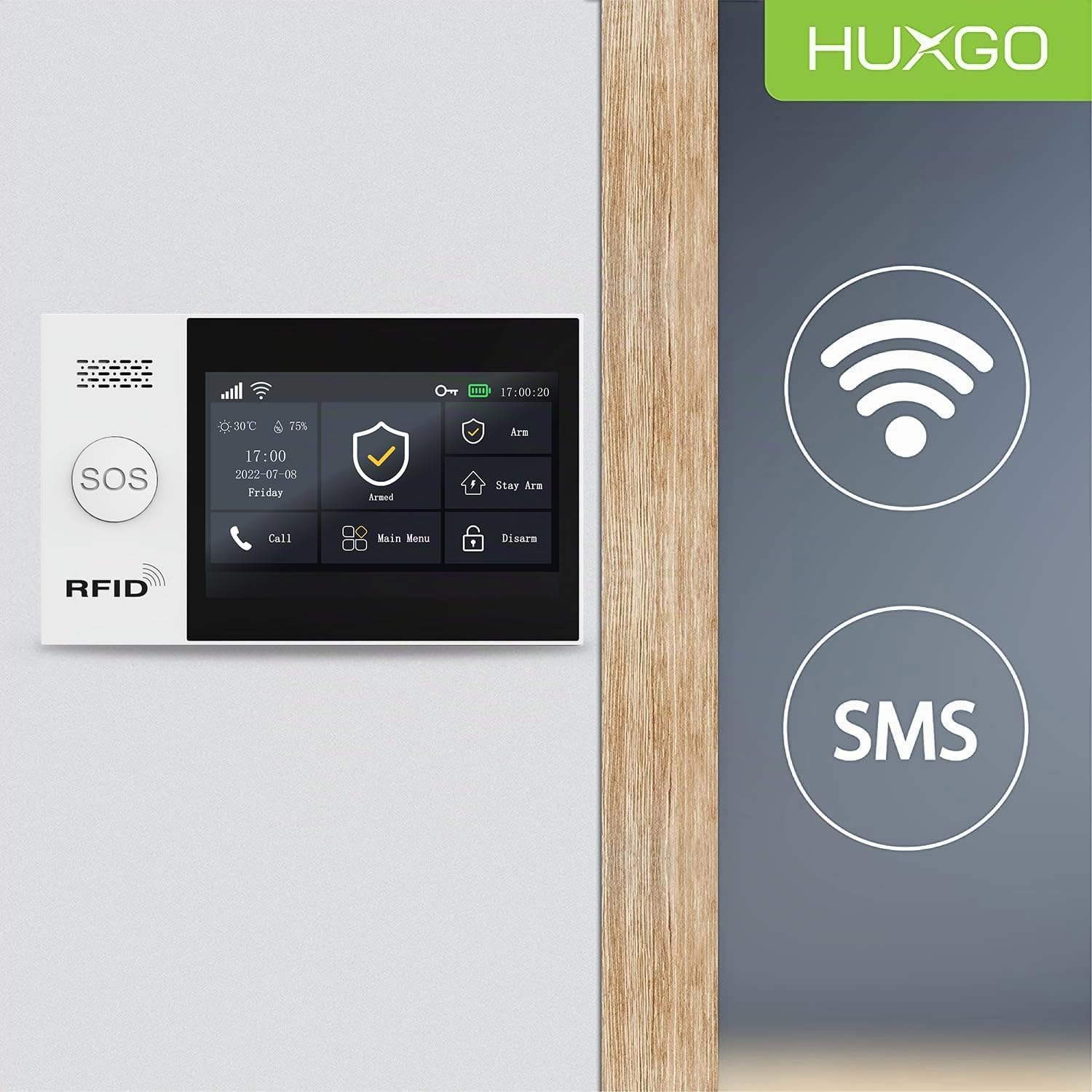 HXA007 4G Centrale d'alarme sans Fil avec Module WiFi et GSM 4G LTE | Écran Tactile Couleur, contrôle Via Tuya Smart App, SMS et Appel, Fonction d'urgence SOS