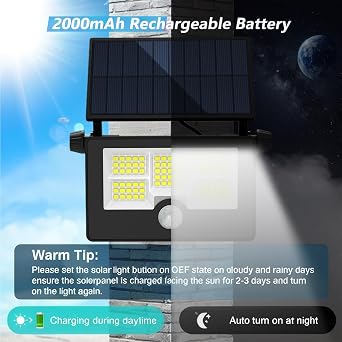Solar Wall Lights Outdoor, 2 Pack, Small