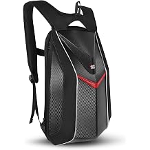 Motorcycle Backpack Hardshell Helmet Bag, Carbon Fiber Rider Bag