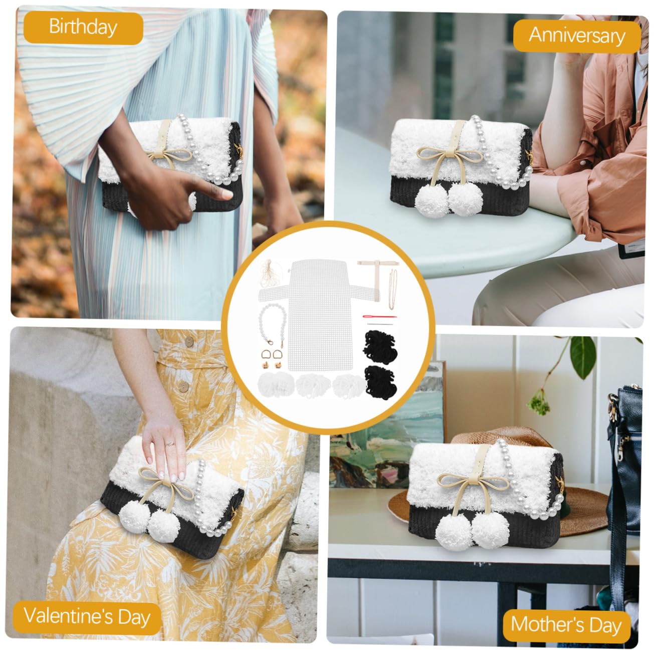 Operitacx 3 Set Borse Intrecciate Per Realizzare Borse Da Donna Kit Per Mano All'Uncinetto Accessori Per Forniture Per Borse Fai Da Te Materiale Per