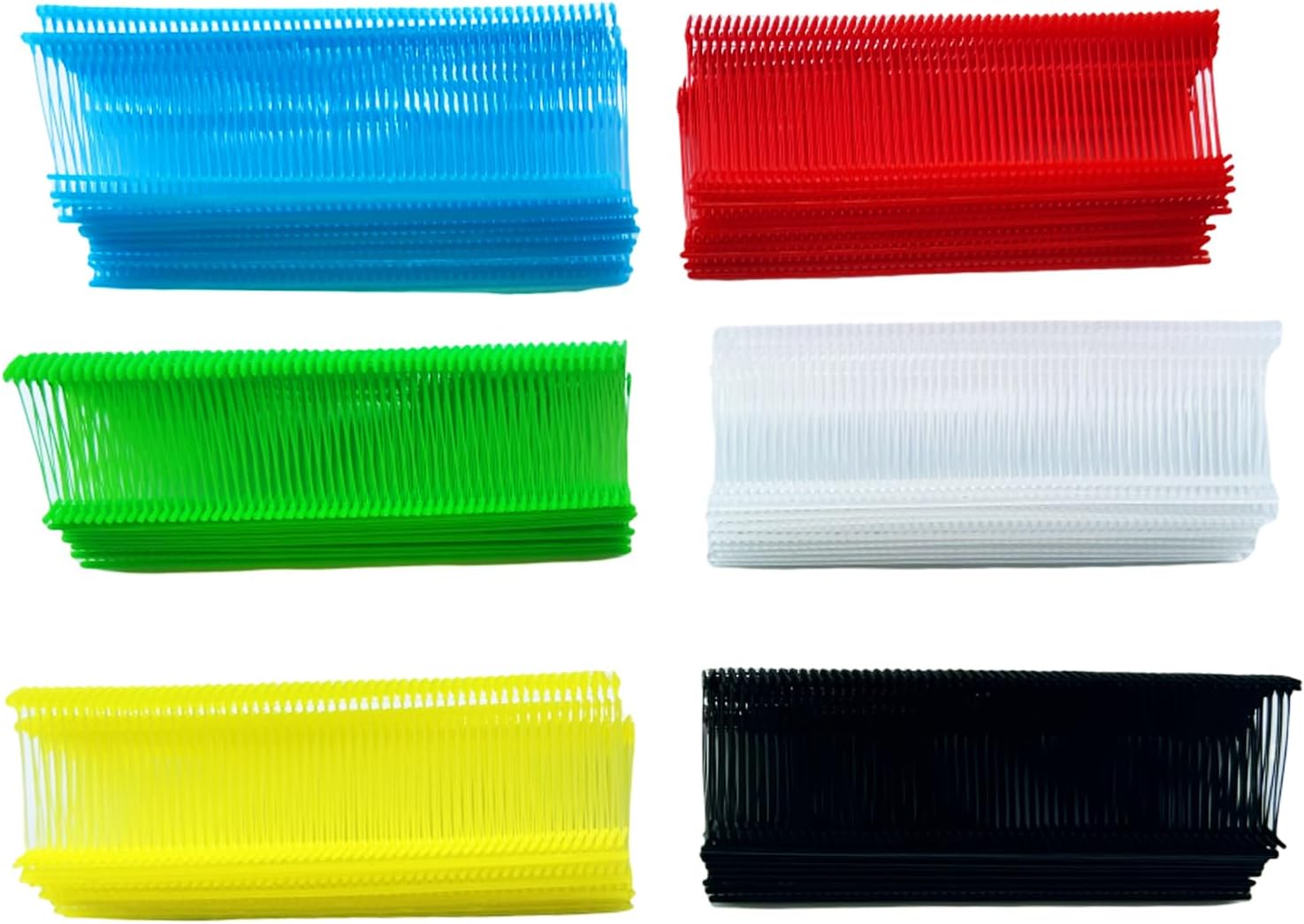 3000Pcs Six Colors Standard Tagging Gun Fasteners Garment Clothing Price Tag Label Barbs 1 Inch 500 Each of Clear Green Blue Yellow Red Black 3000 Total