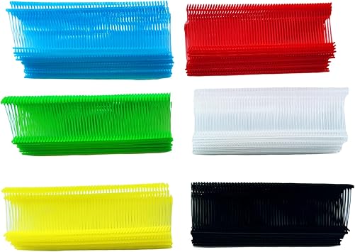 3000Pcs Six Colors Standard Tagging Gun Fasteners Garment Clothing Price Tag Label Barbs 1 Inch 500 Each of Clear Green Blue Yellow Red Black 3000 Total