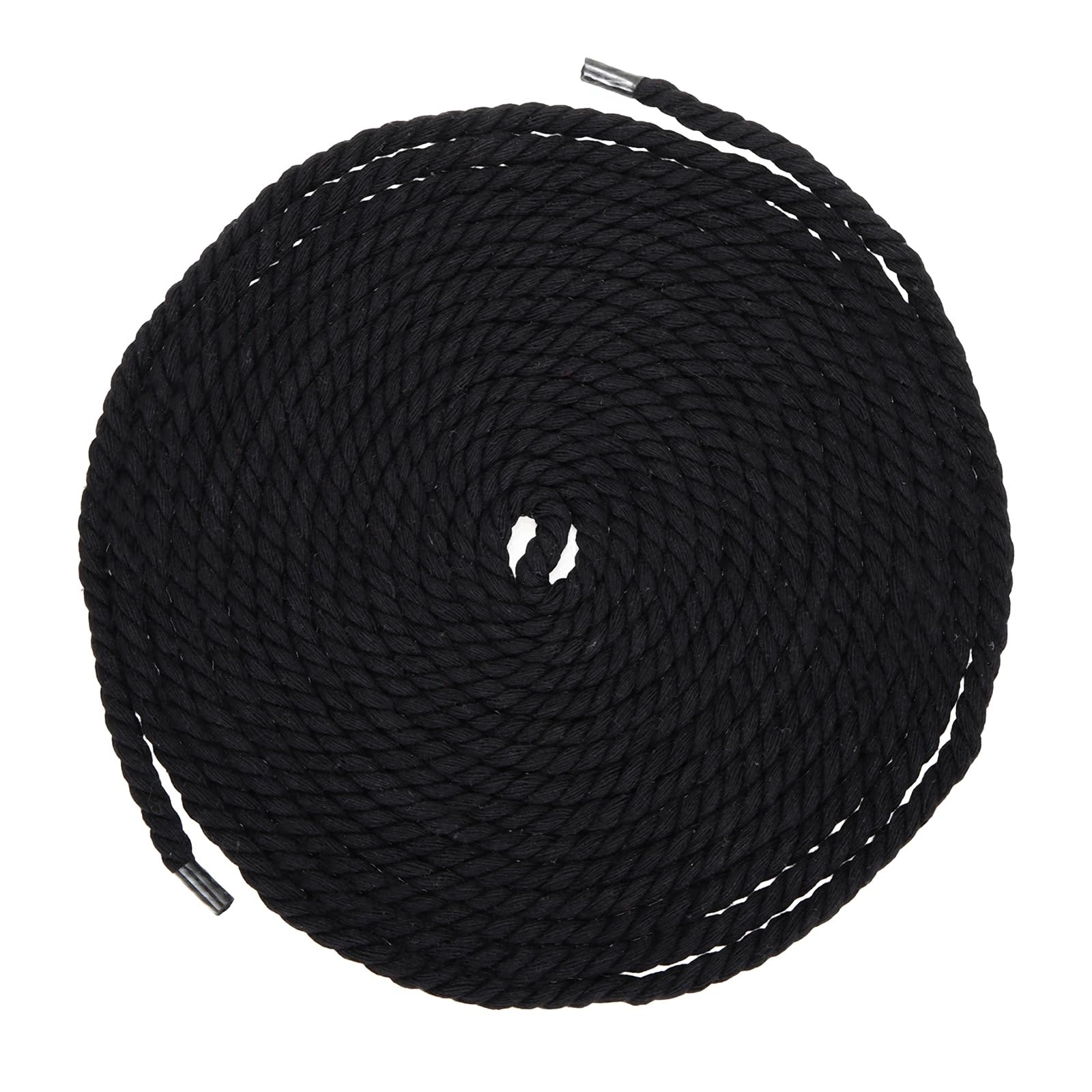 sourcing map 5mm x 18 Feet Black Cotton Rope, 3 Strand Clothes Line Outdoors Twisted Braided Thick Macrame Cord for DIY Wall Hanging Plant Hanger Knotting Clothesline โ image 1