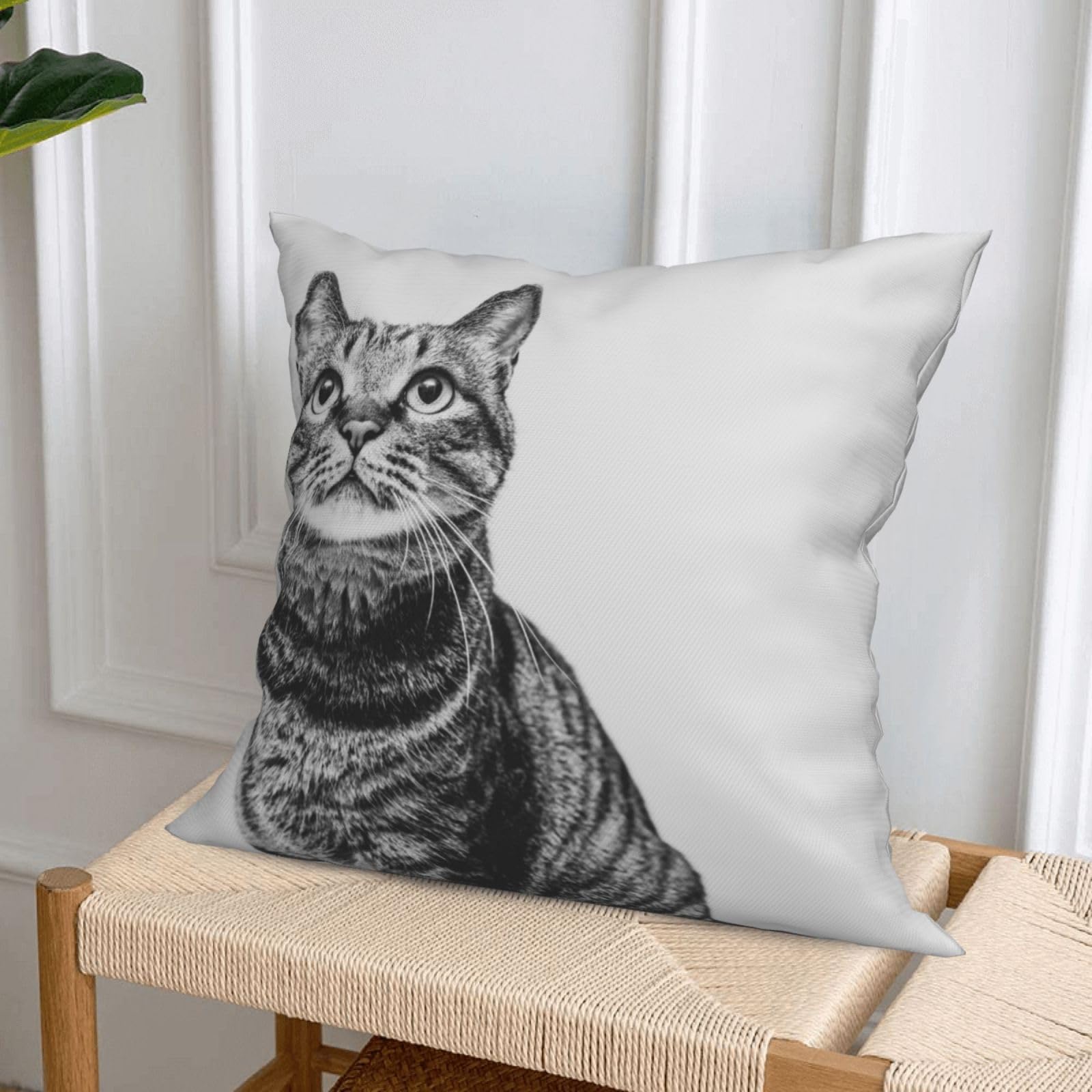 Fundas de Cojines Juego de 4 60x60cm Funda Cojin Felpa Corto Animales Cojines Decoracion Perros Fundas de Cojín Cuadradas Impresión Doble Cara con Cremallera Oculta,para Sofá Decoración Hogar24x24in