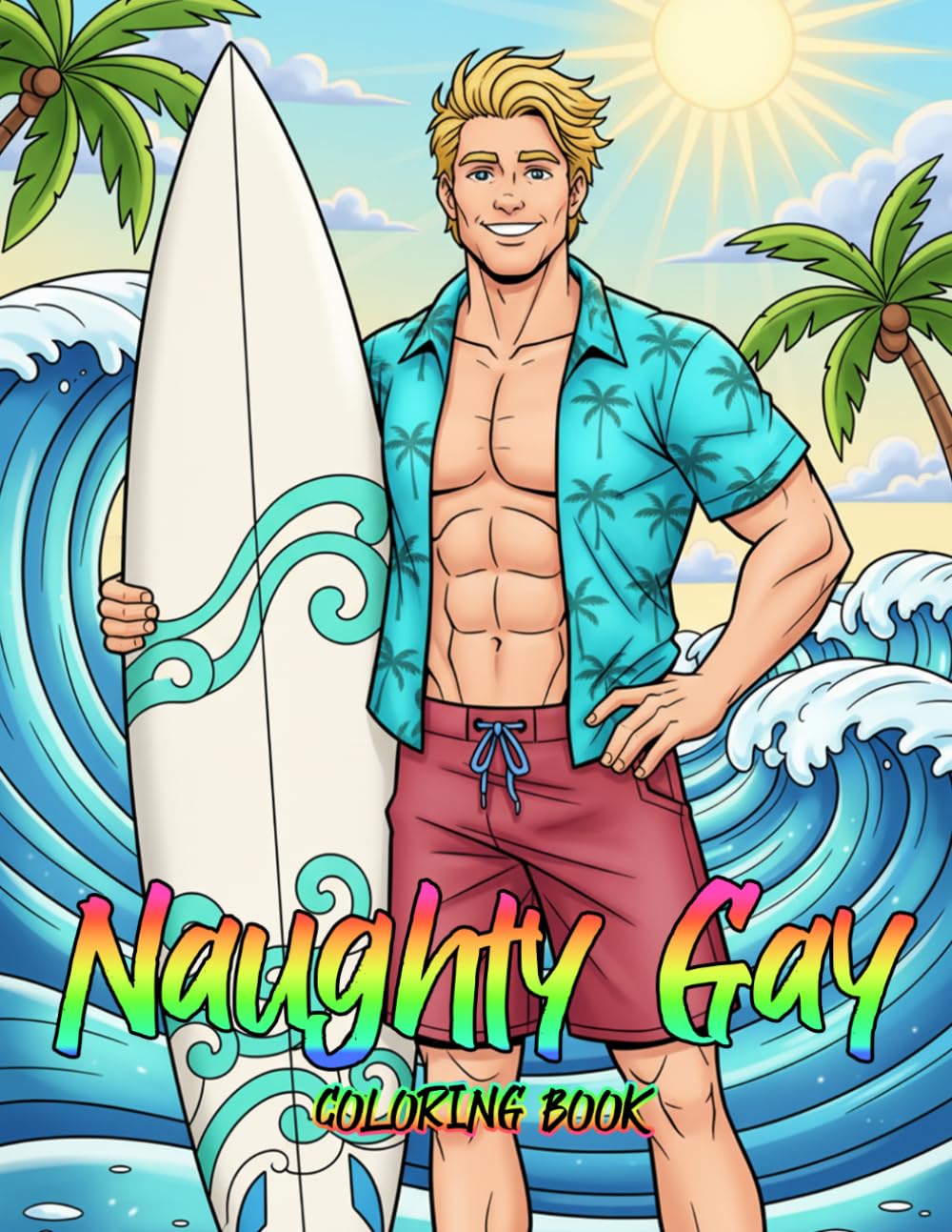 Naughty Gay Coloring Book: Bold Illustrations Of Male Beauty For Spicy Creative Relaxation And Playful Self Expression