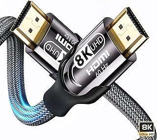 8K HDMI 2.1 Kabel, 2m Hochgeschwindigkeit 48Gbps 8K@60Hz 4K@120Hz HDCP 2.2, 4:4:4 HDR, eARC, Kompatibel mit PS5/PS4, Xbox,...