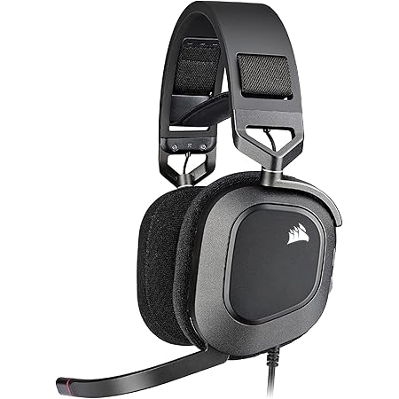 Corsair HS80 RGB Wired USB Premium Gaming On Ear Headphones with Dolby Audio 7.1 Surround Sound (Broadcast-Grade Omni-Directional Microphone, Memory Foam Earpads, High-Fidelity Sound) (Carbon)