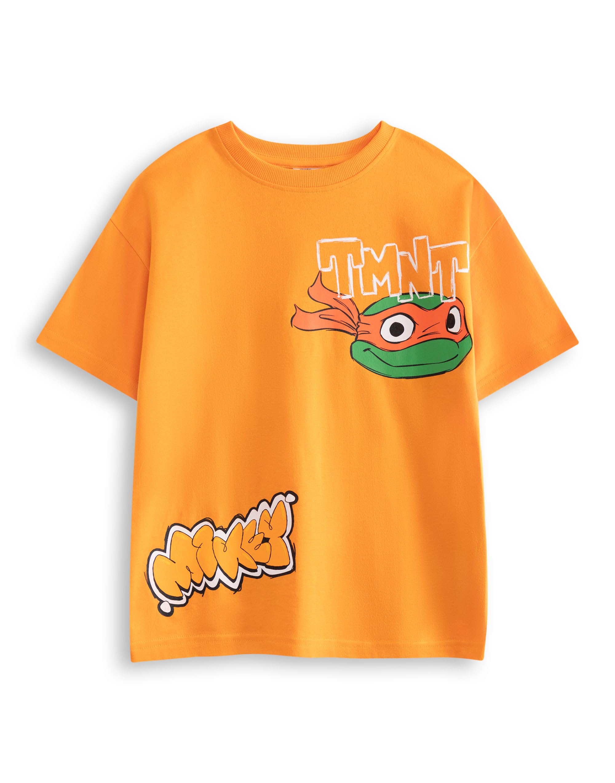 Teenage Mutant Ninja Boys Mikey Turtles Orange Graphic Tee | Short Sleeve T-Shirt For | Classic Michelangelo Cartoon Top | Tmnt Apparel Merchandise | Turtles Merch - 6-7 Years