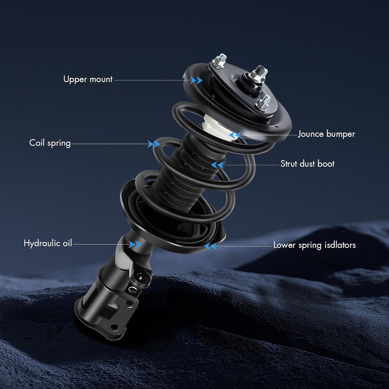 ASAPE 2PCS Front Complete Strut Assembly with Coil Spring Fit for 2002 2003 2004 2005 2006 for Honda CR-V 2.4L Shocks Absorber Replace OE #172144 172143