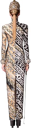 Chain Printed Long Sleeve Maxi Dress