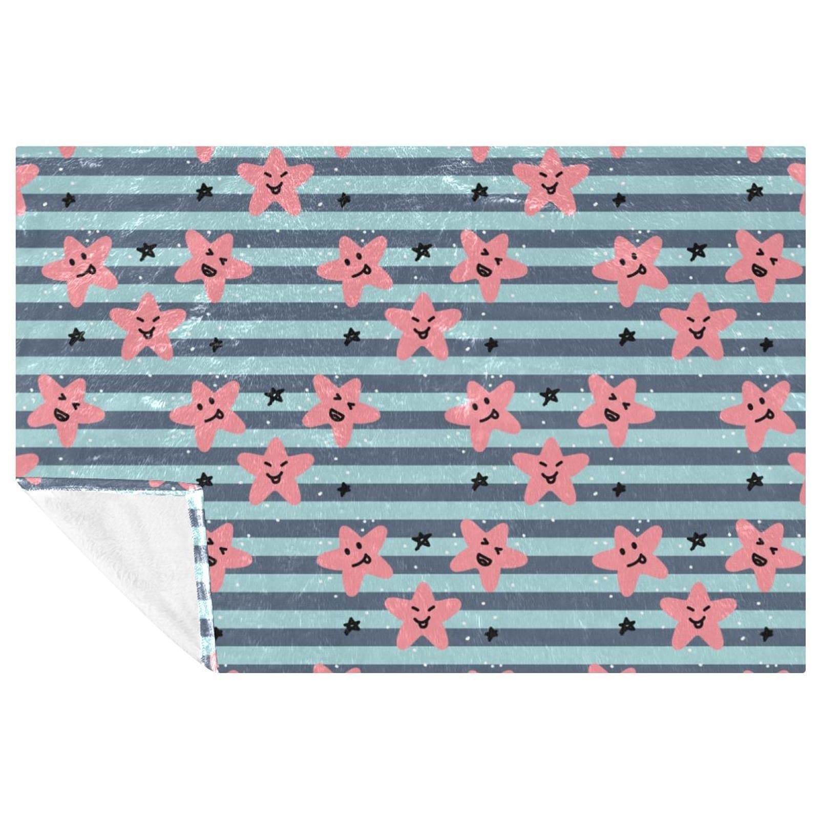 Couverture douce et chaude rayée 150x100 cm en maille pour lit et canapé