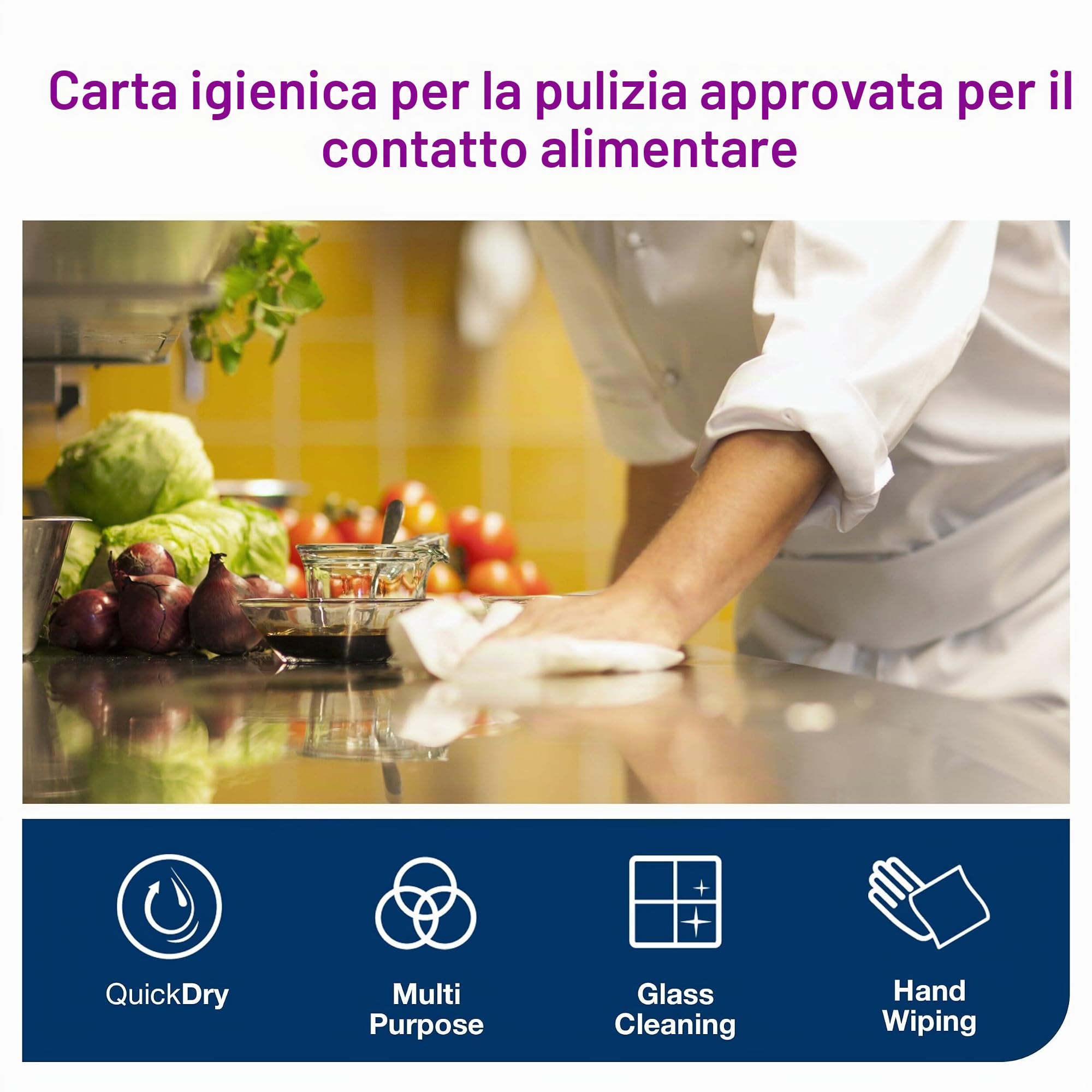 Tork 473412 Reflex Carta per asciugatura QuickDry Premium, compatibile con il sistema M4 (estrazione centrale Reflex), monovelo, 1 conf. x 6 rotoli, colore bianco