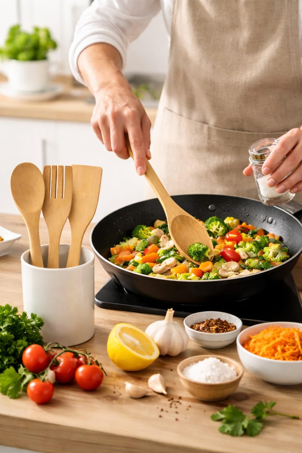 BAMBU MUTFAK SETİ, KAŞIK, ÇATAL, SPATULA, DOĞAL AHŞAP, ÇİZMEZ, TAVA DOSTU, 3 PARÇA,BAMBU MUTFAK GEREÇLERİ SETİ, KAŞIK, SERVİS ÇATALI, DÜZ SPATULA, ISIYA DAYANIKLI, DOĞAL MALZEME, 3'LÜ SET