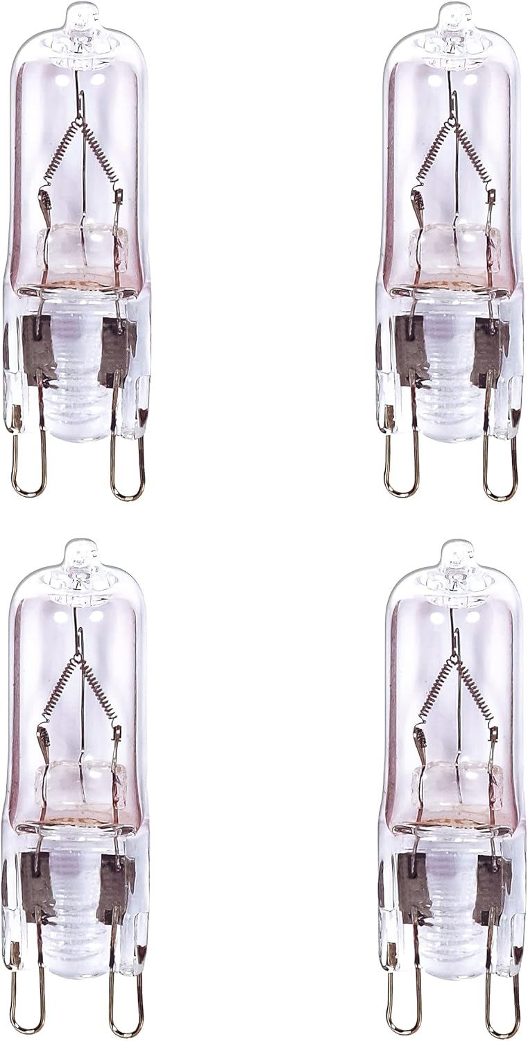 Satco S4615/04 G9 Double Loop Halogen Light Bulb, 25 Watts, Clear, 4-Pack