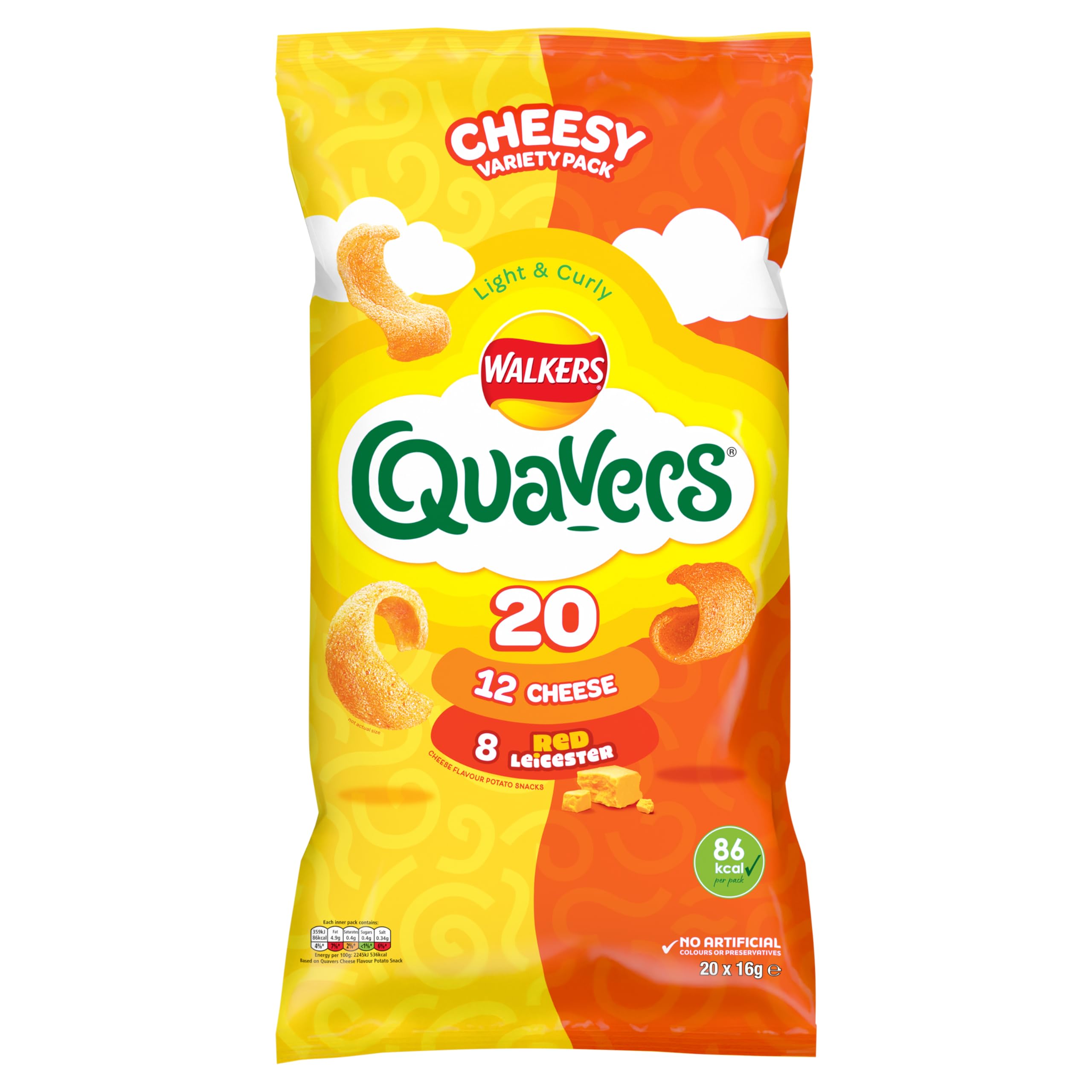 Quavers Cheesy Variety Snacks Multipack crisps 20x16g