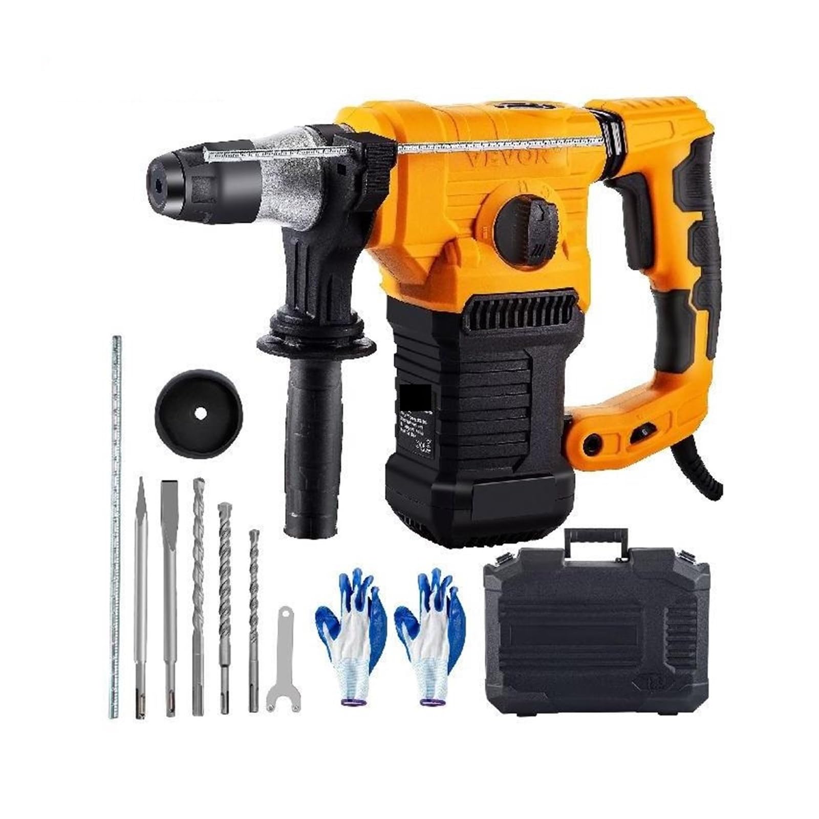 1500W Rotary Hammer Drill Max Drilling 32mm SDS Plus Demolition Jackhammer Breaker 4 Modes Electric Concrete Perforator