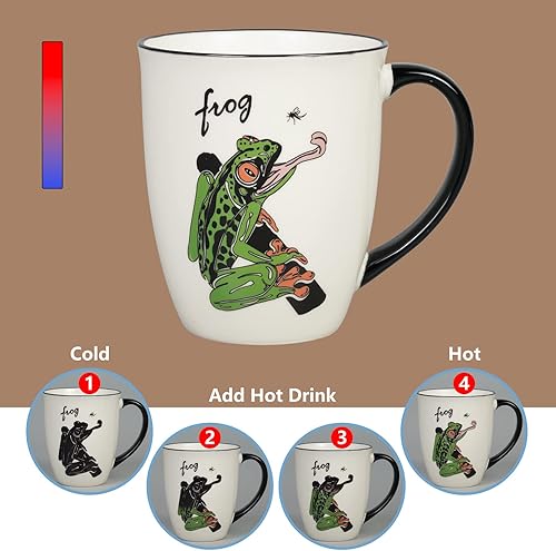 Vista 3 de Taza de cerámica que cambia de calor, taza de café divertida para mamá, papá, taza de té de porcelana, regalos para hombres y mujeres, cumpleaños
