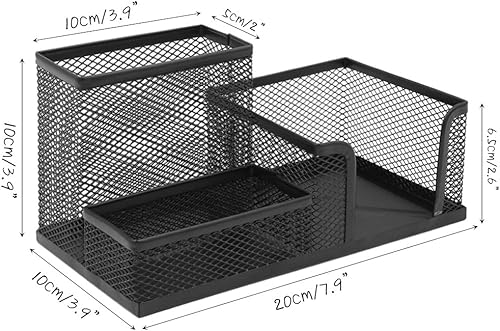 Miniatura 2 de Organizador de escritorio multifuncional con diseño de malla metálica con alambre, organizador de escritorio, soporte para bolígrafo, estuche para
