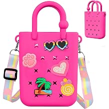 Oudizz Silicone Hole Handbag Toddler Purse Crossbody Bag with Adjustable Shoulder Strap