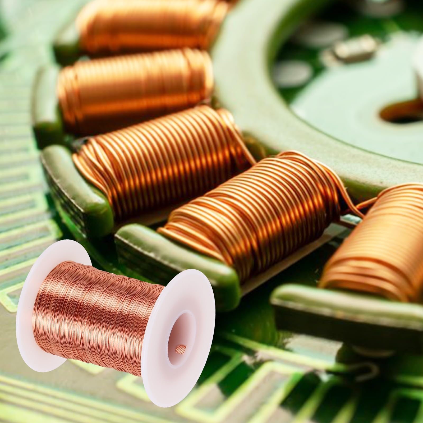 sourcing map Fil magnétique 30 AWG, fil de cuivre émaillé de calibre 30, fil de bobine magnétique de 170,1 g pour transformateur, moteur, électrique, 155C (311F)