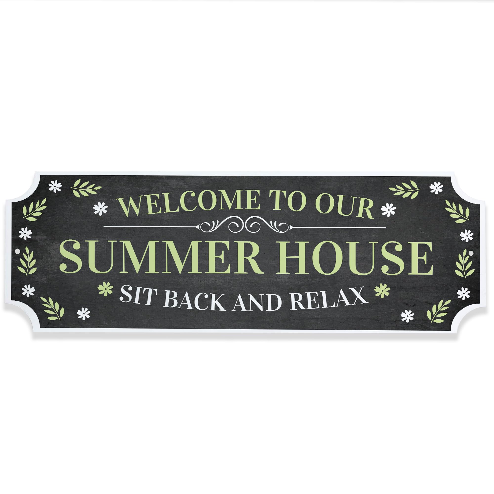 Red Ocean Garden Sign Welcome To The Summer House Sign Hanging Outdoor Garden Plaque Novelty Shed Sign Friendship Gift For Women Men